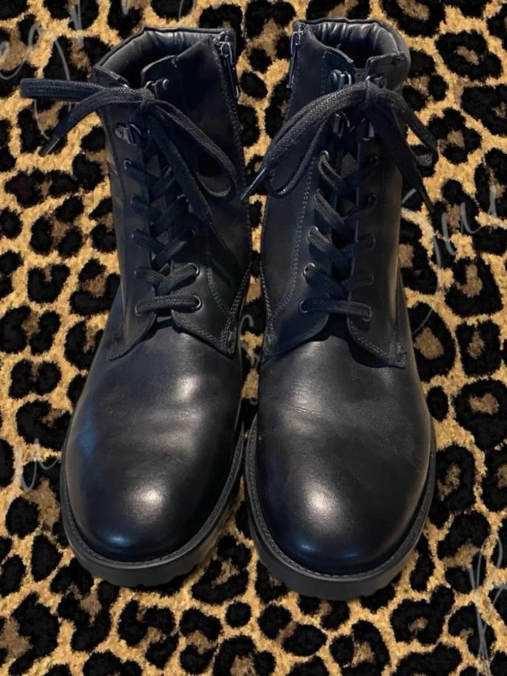 Men’s GBX Black Leather Combat Boots